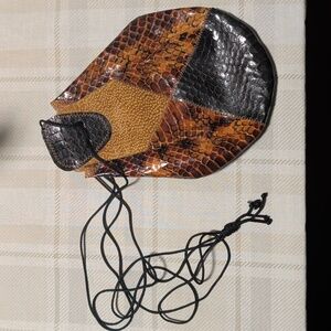 Real Snakeskin Pouch. Small Drawstring Bag